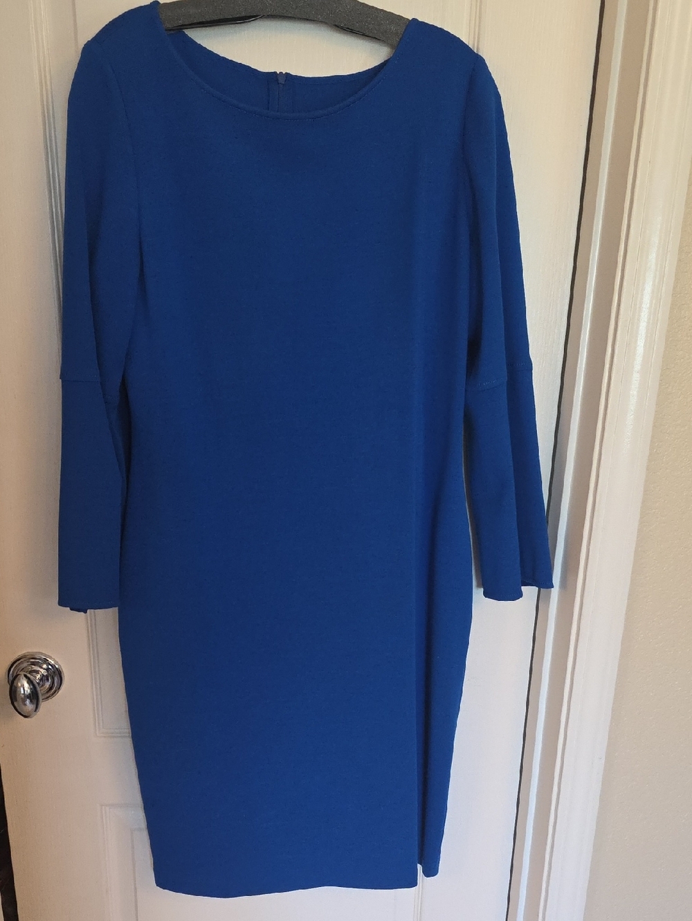 St. John Cobalt Blue Midi Sheath Dress